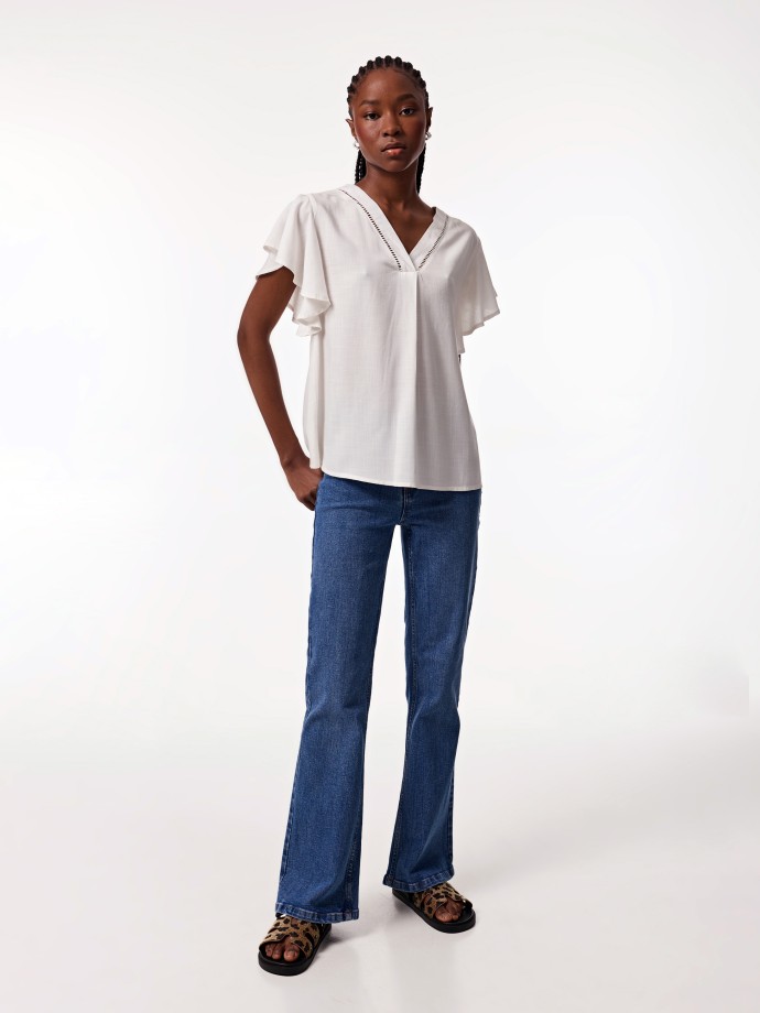 Blusa com folhos