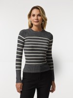 Camisola canelada com riscas