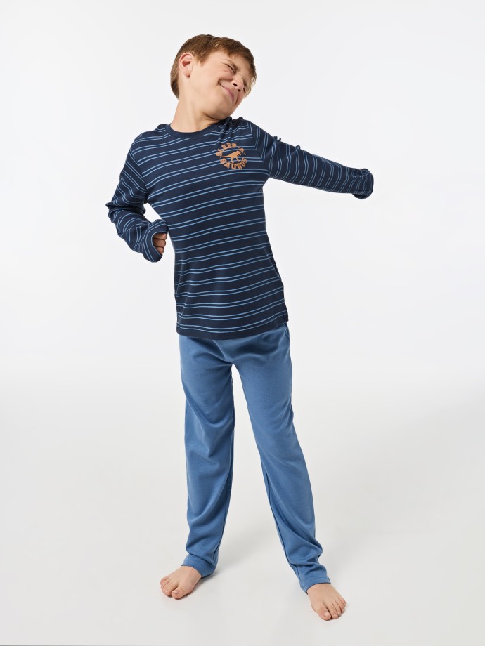 Pijama longo com riscas