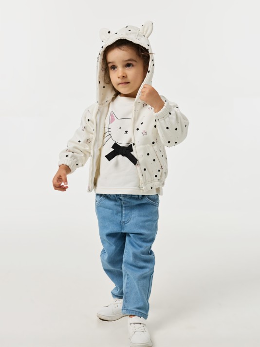 Casaco estampado com capuz Casaco estampado com capuz