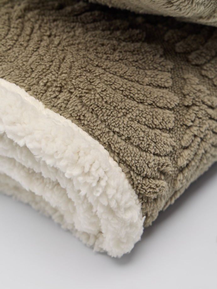 Manta jacquard com sherpa