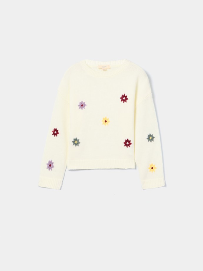 Camisola de malha com bordados Camisola de malha com bordados