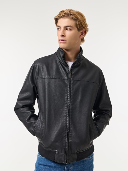 Blusão com efeito pele Blusão com efeito pele