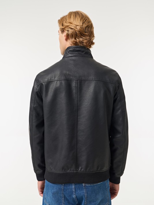 Blusão com efeito pele Blusão com efeito pele