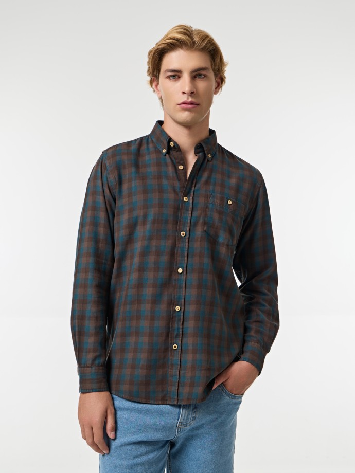 Camisa xadrez com bolso