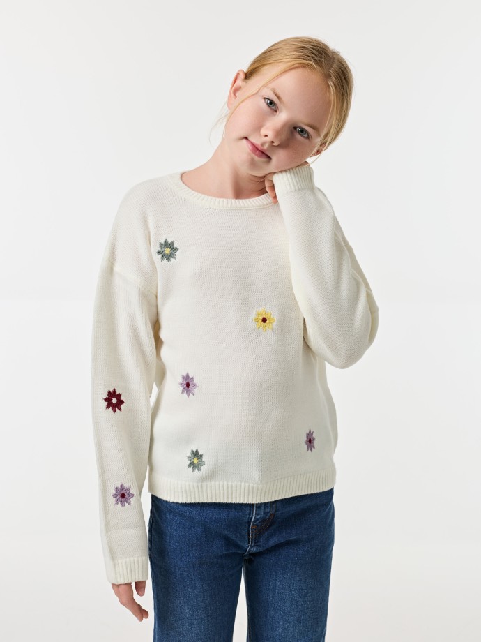 Camisola de malha com bordados Camisola de malha com bordados