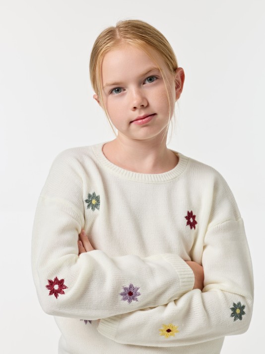 Camisola de malha com bordados