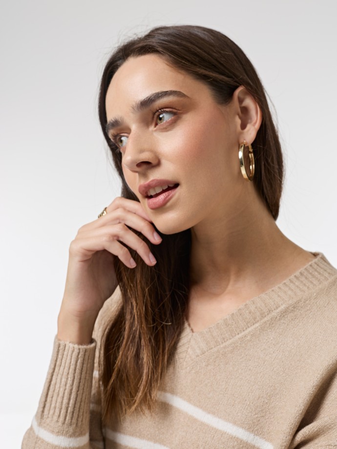 Camisola de malha s riscas