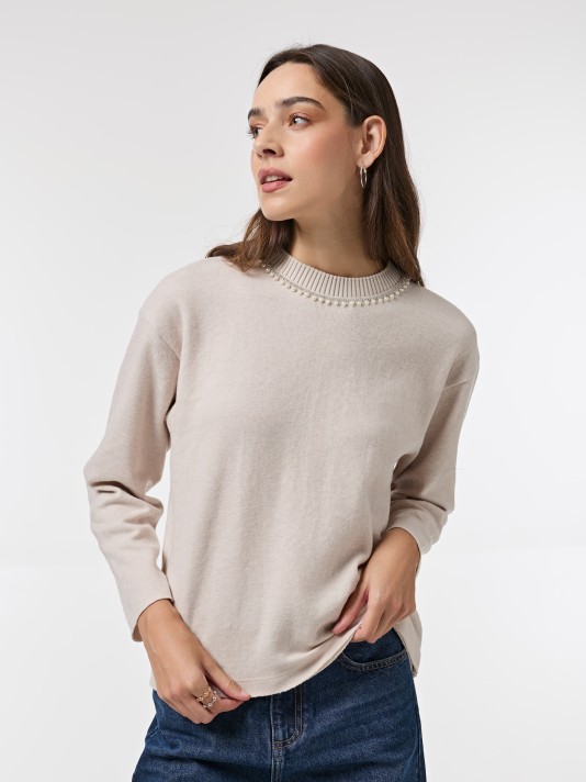 Camisola com apliques
