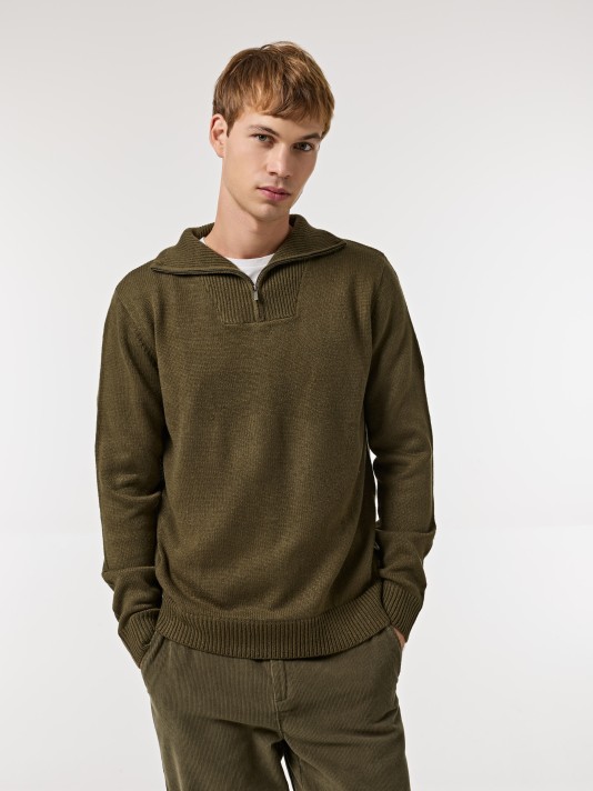 Camisola de malha com gola