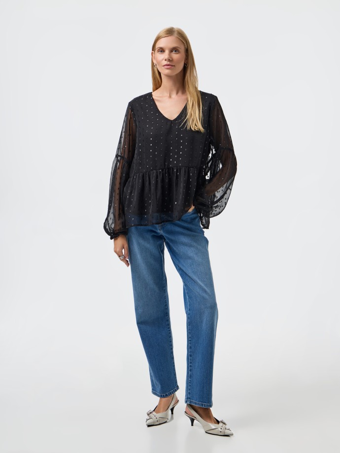 Blusa com transparência Blusa com transparência