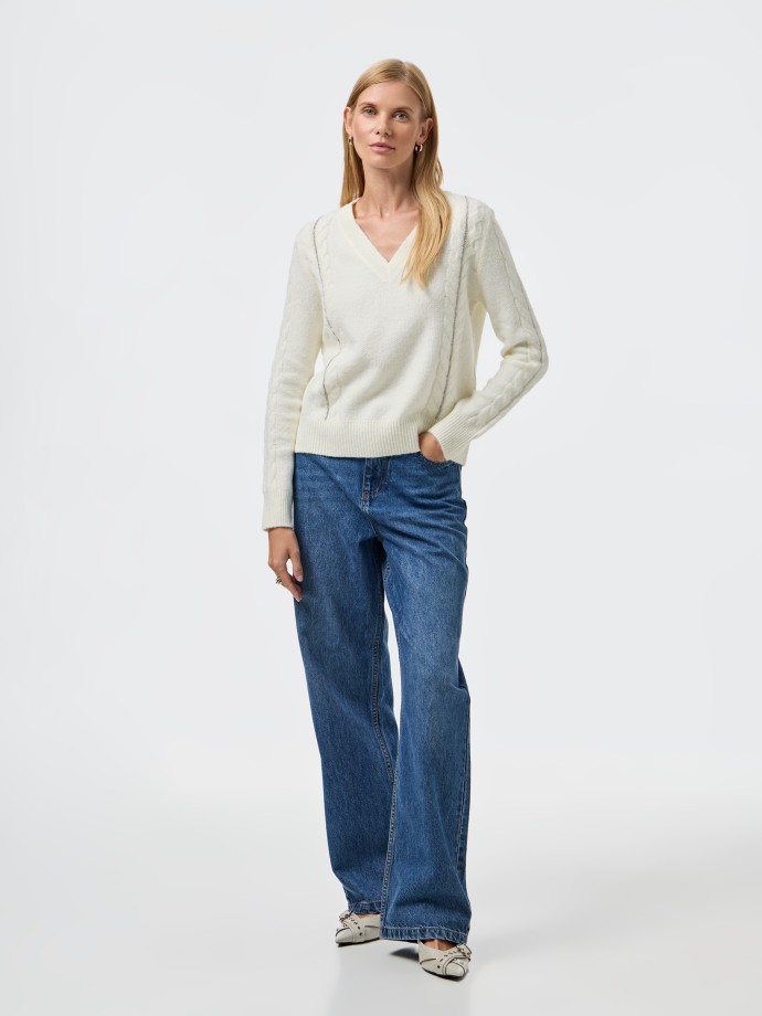 Camisola de malha com strass