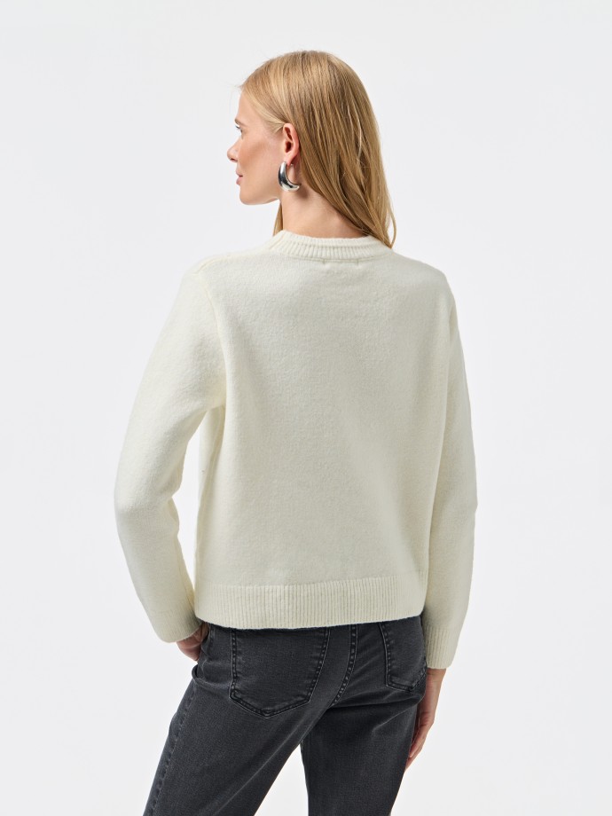 Camisola de malha com prolas