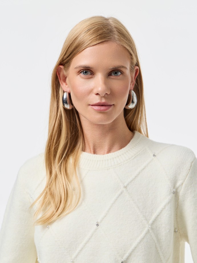 Camisola de malha com prolas