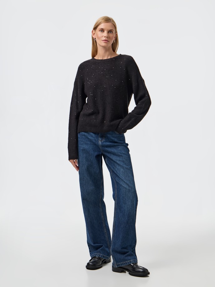 Camisola de malha com lantejoulas