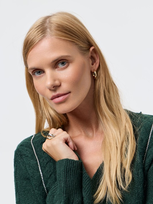 Camisola de malha com strass Camisola de malha com strass