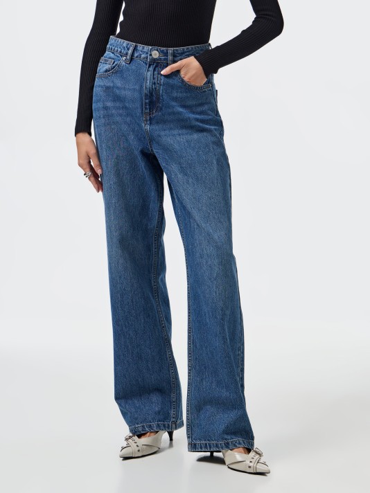 Calças de ganga wide leg Calças de ganga wide leg