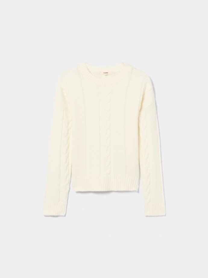 Camisola de malha entrançada Camisola de malha entrançada