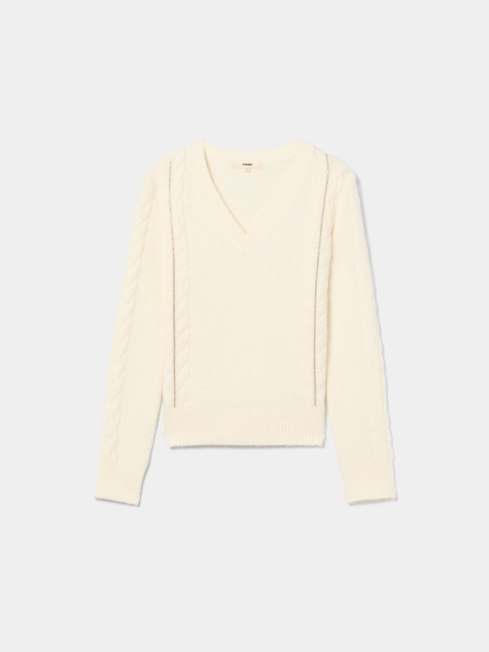 Camisola de malha com strass