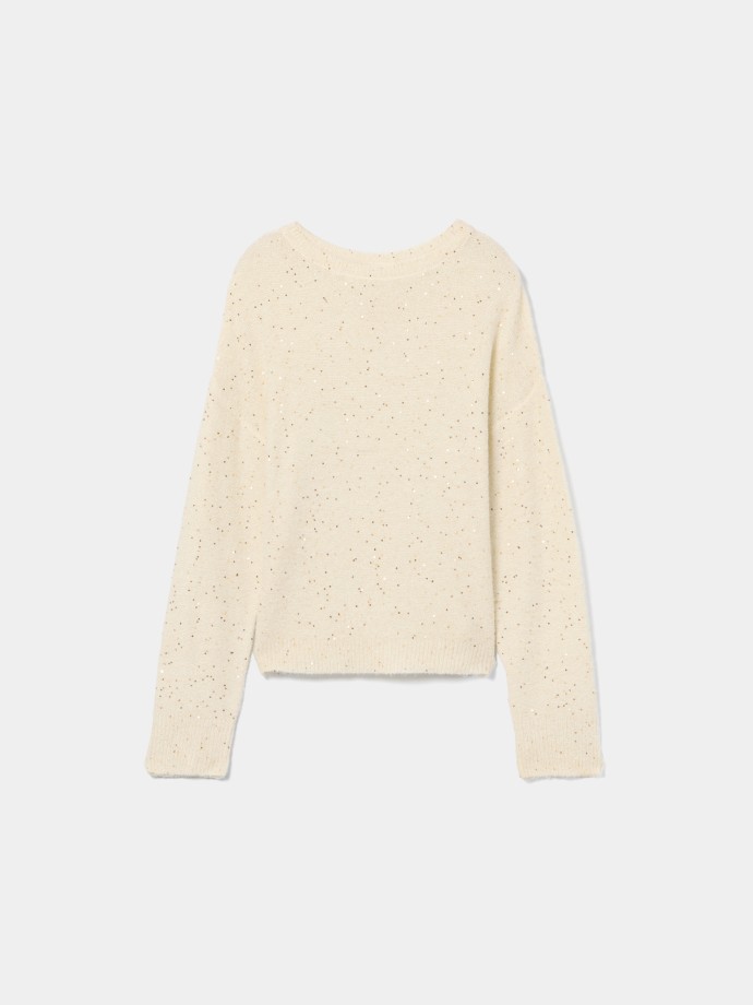 Camisola de malha com lantejoulas Camisola de malha com lantejoulas