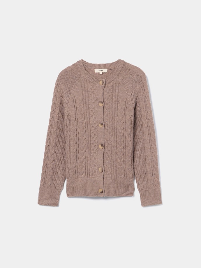 Casaco de malha entrançada Casaco de malha entrançada