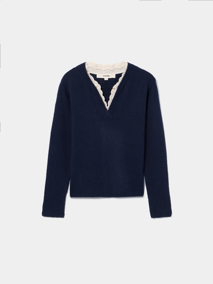 Camisola de malha com bordado