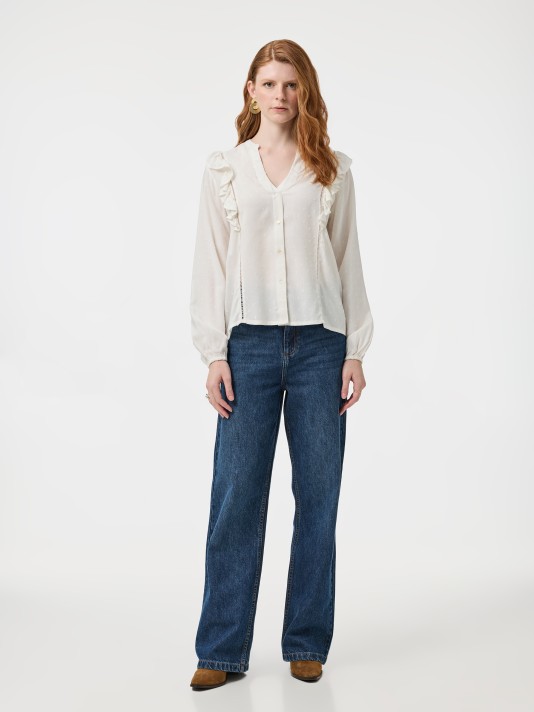 Camisa com folho Camisa com folho