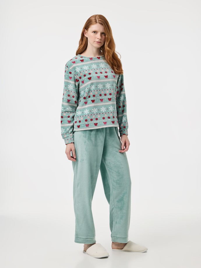Pijama polar estampado