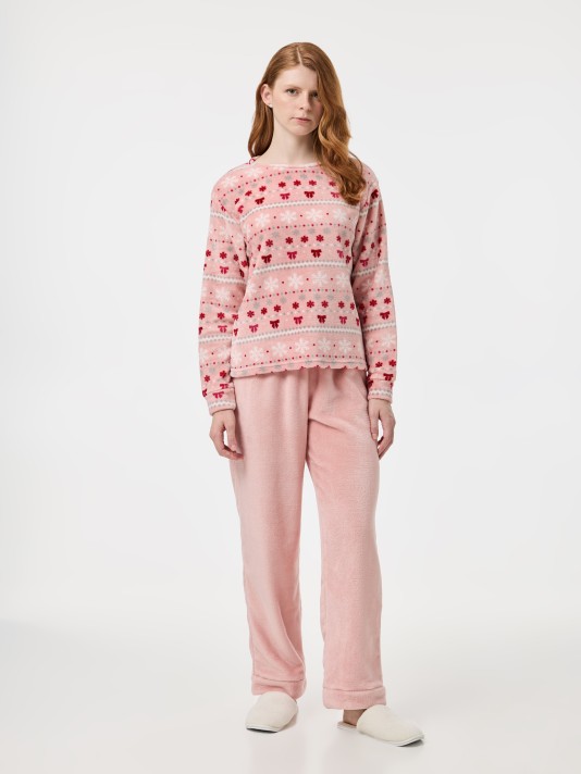 Pijama polar estampado