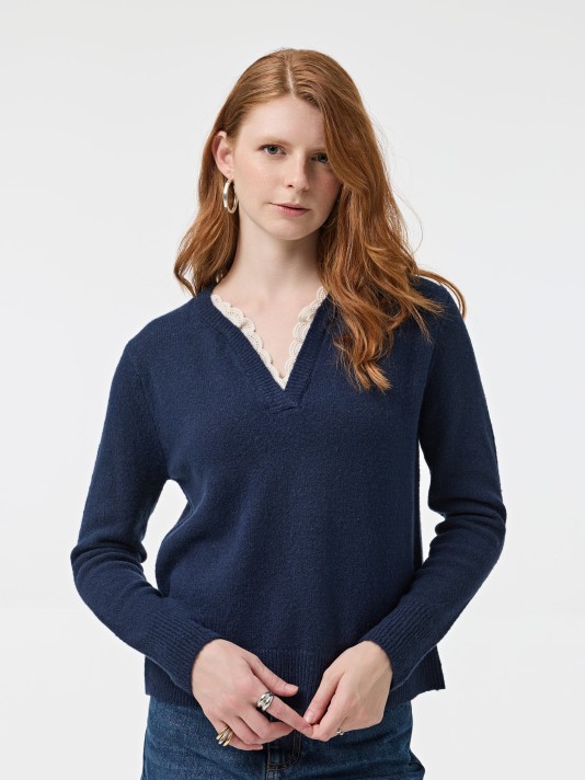 Camisola de malha com bordado