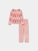 Pijama polar estampado de menina Pijama polar estampado de menina