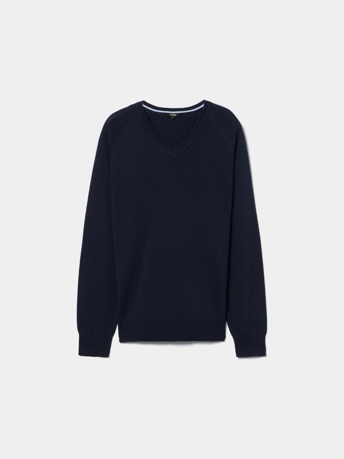 Camisola de malha com decote em V