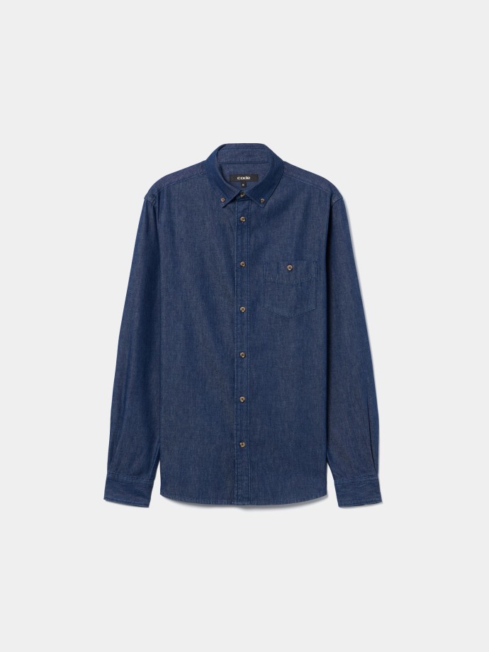 Camisa de ganga com bolso