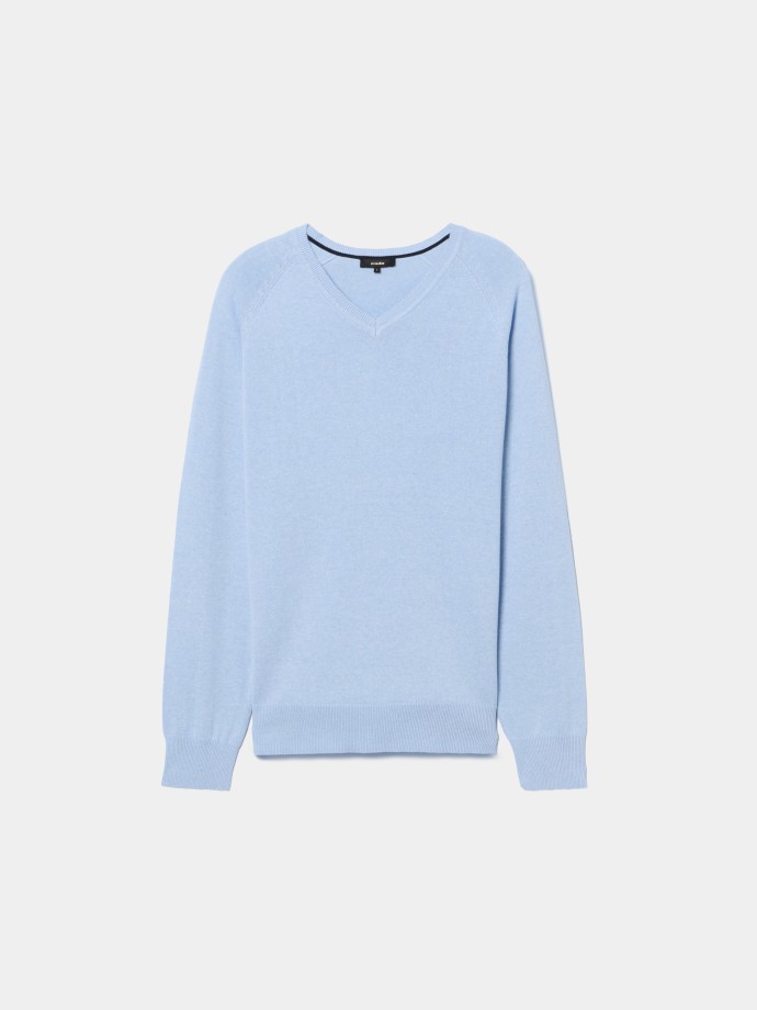 Camisola de malha com decote em V