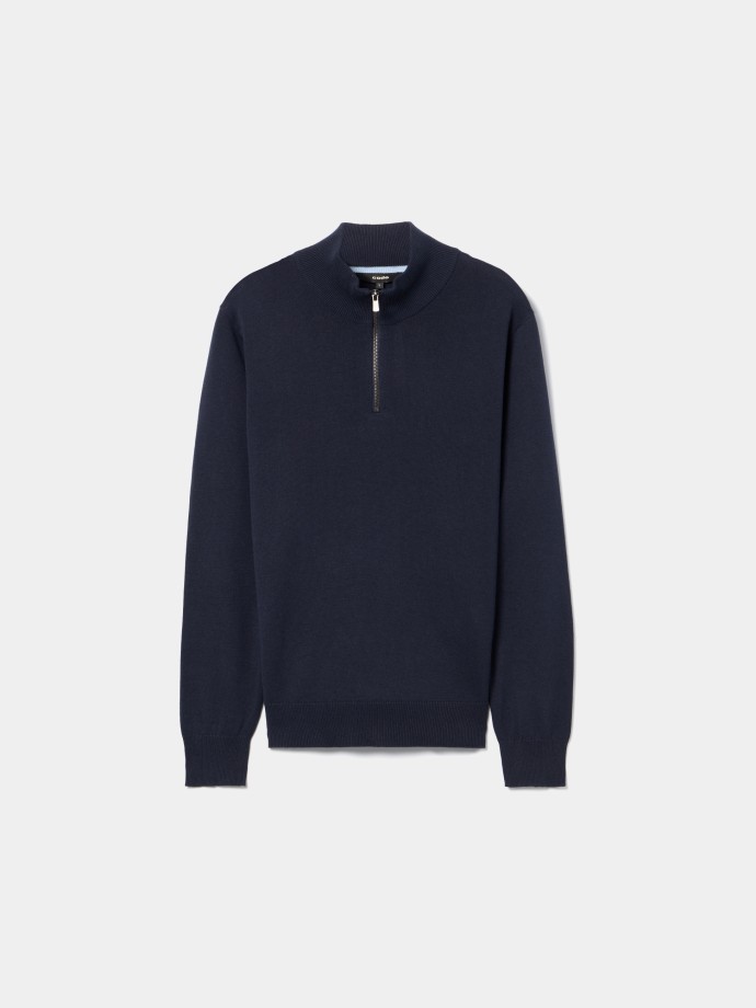 Camisola com gola de fecho