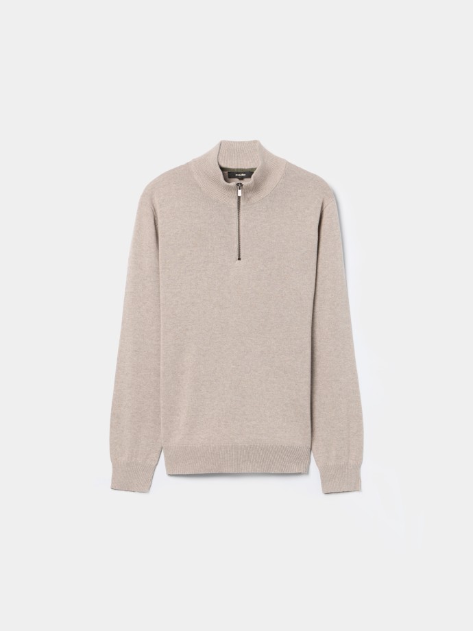 Camisola com gola de fecho