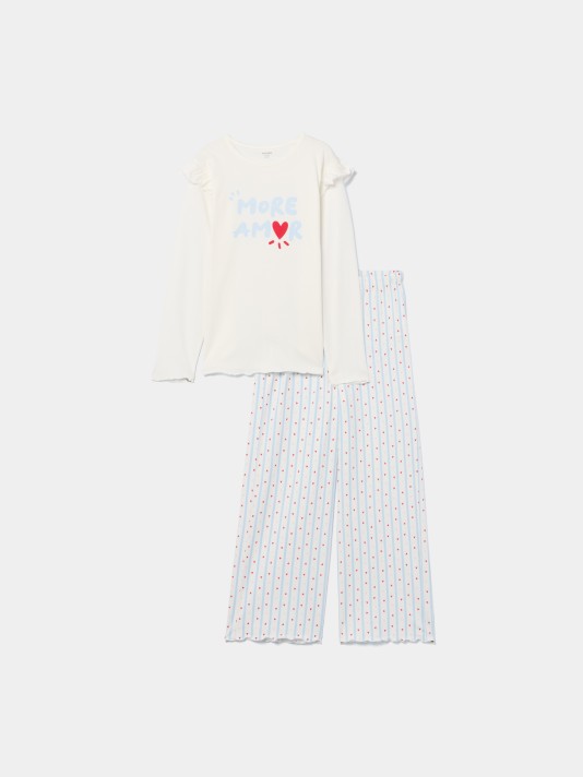 Pijama estampado com corações Pijama estampado com corações