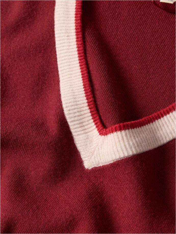 Camisola de malha com decote em V