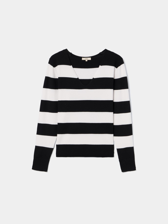 Camisola de malha �s riscas