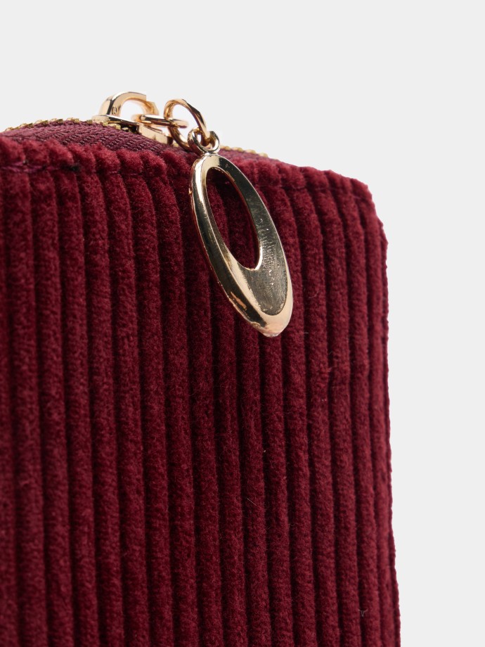 Carteira em veludo canelado