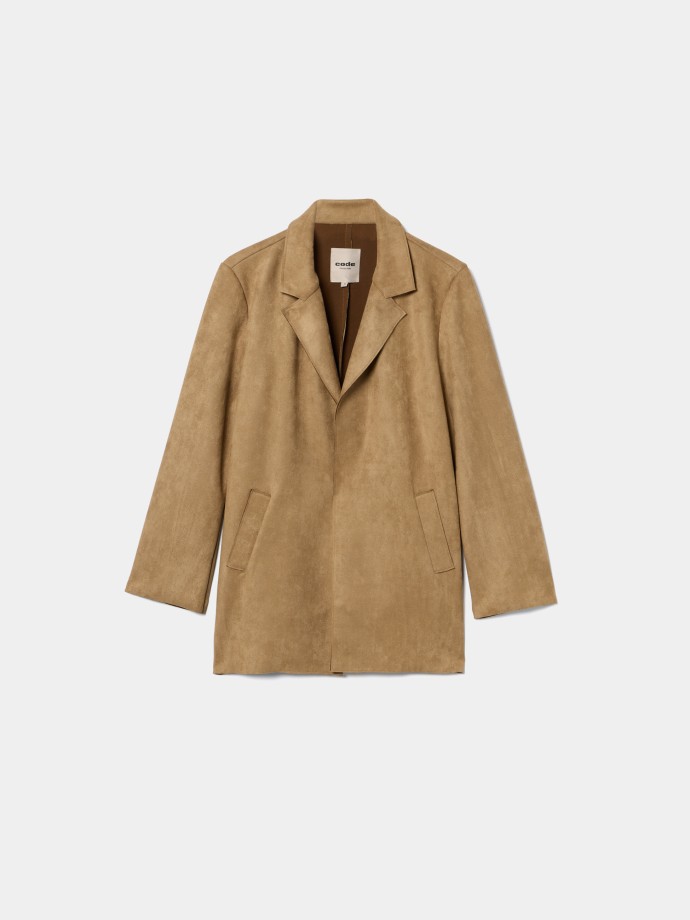 Blazer com efeito suede