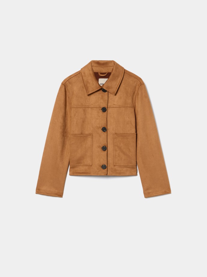 Casaco com efeito suede