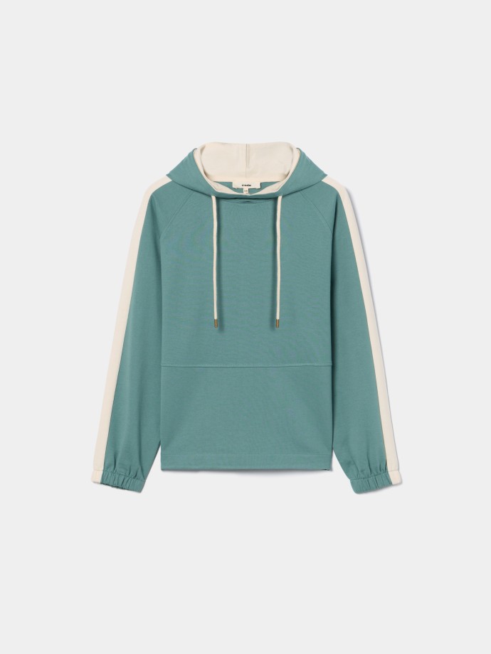 Camisola com carapu�o e risca lateral