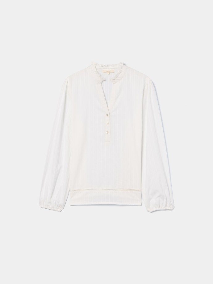 Blusa com decote franzido