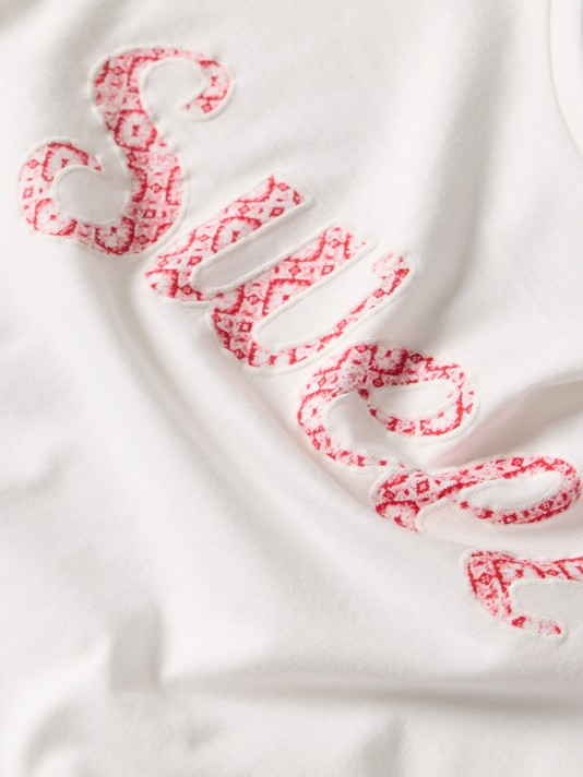 T-shirt estampada com nó nas mangas T-shirt estampada com nó nas mangas