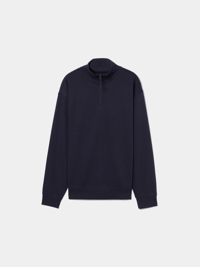 Camisola com gola de fecho