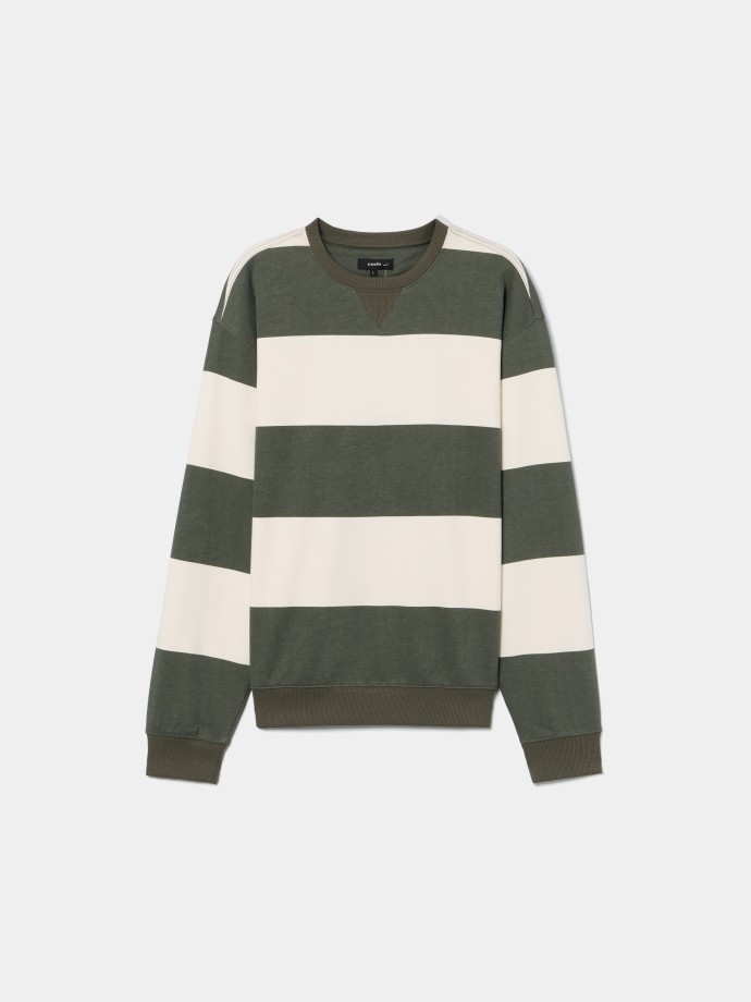 Camisola de felpa com riscas largas