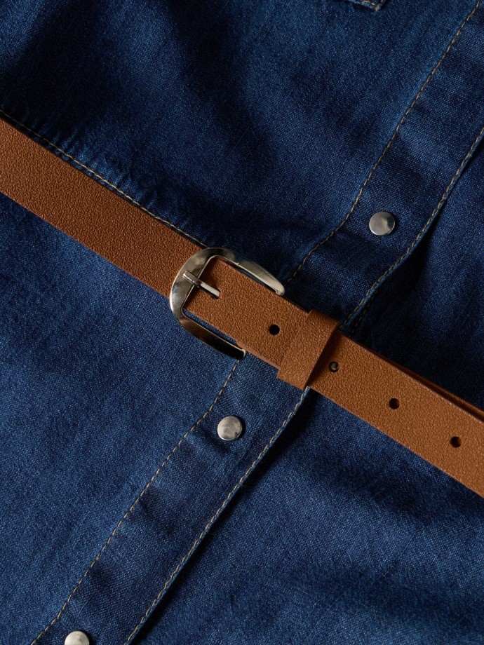 Vestido de ganga com cinto