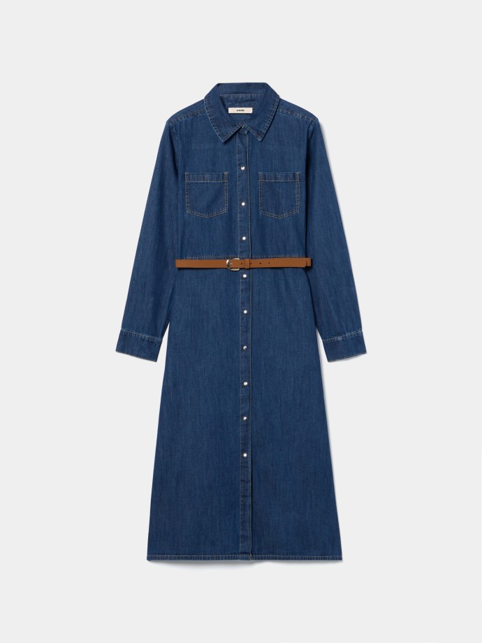 Vestido de ganga com cinto