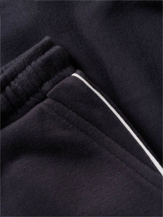 Calças de felpa com risca lateral Calças de felpa com risca lateral